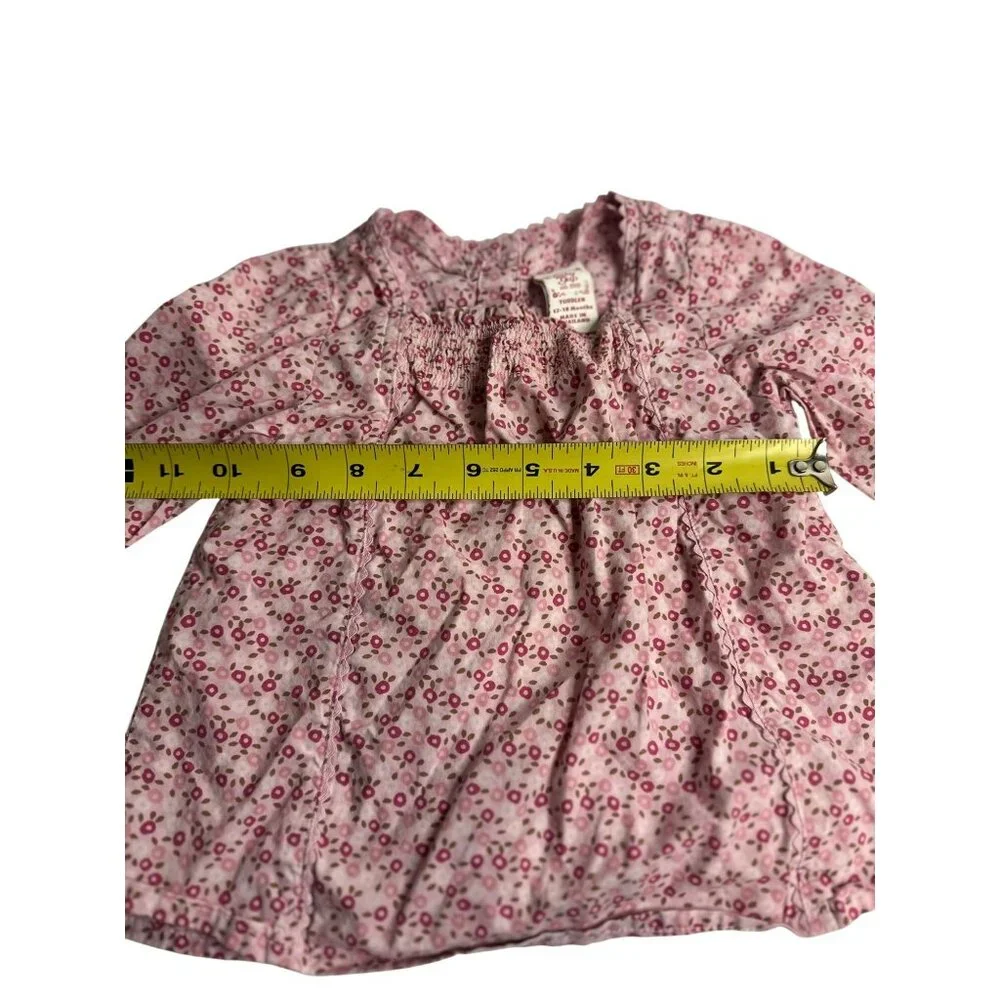 Baby‎ GAP Toddler Girl Pink White Floral AOP Button-Up Shirt Size 12–18M 10